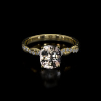2.26 Ct. White Sapphire Ring, 18K Yellow Gold 1