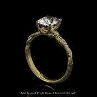 2.26 Ct. White Sapphire Ring, 18K Yellow Gold 2