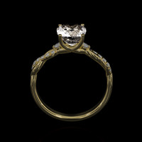 2.26 Ct. White Sapphire Ring, 18K Yellow Gold 3