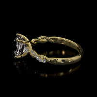 2.26 Ct. White Sapphire Ring, 18K Yellow Gold 4