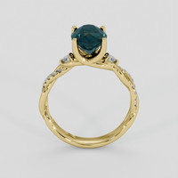 2.52 Ct. Bluish Green Sapphire Ring, 18K Yellow Gold 3