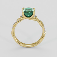 2.44 Ct. Bluish Green Sapphire Ring, 18K Yellow Gold 3