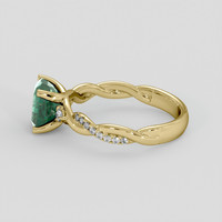2.44 Ct. Bluish Green Sapphire Ring, 18K Yellow Gold 4