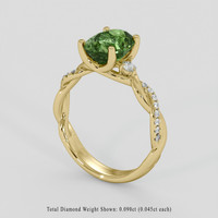2.84 Ct. Yellowish Green Sapphire Ring, 18K Yellow Gold 2
