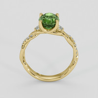 2.84 Ct. Yellowish Green Sapphire Ring, 18K Yellow Gold 3