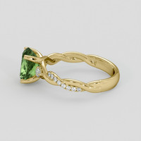 2.84 Ct. Yellowish Green Sapphire Ring, 18K Yellow Gold 4