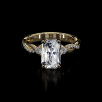 3.16 Ct. White Sapphire Ring, 18K Yellow Gold 1