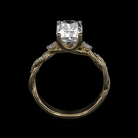 3.16 Ct. White Sapphire Ring, 18K Yellow Gold 3