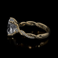 3.16 Ct. White Sapphire Ring, 18K Yellow Gold 4