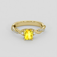 1.52 Ct. Yellow Sapphire Ring, 18K Yellow Gold 1