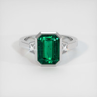 3.79 Ct. Emerald Ring, Platinum 950 1
