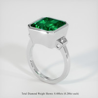 6.64 Ct. Emerald Ring, Platinum 950 2