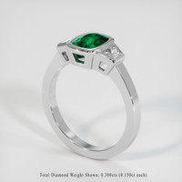 0.87 Ct. Emerald Ring, Platinum 950 2