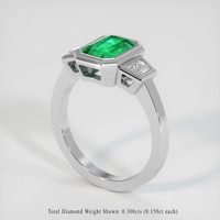 1.33 Ct. Emerald Ring, Platinum 950 2