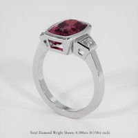 2.77 Ct. Purplish Red Garnet Ring, Platinum 950 2