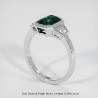 2.52 Ct. Greenish Blue Sapphire Ring, Platinum 950 2