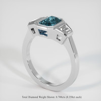 1.50 Ct. Greenish Blue Sapphire Ring, Platinum 950 2