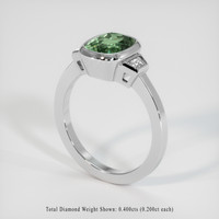 2.78 Ct. Bluish Green Sapphire Ring, Platinum 950 2