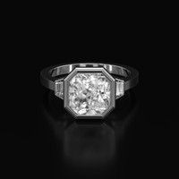 4.80 Ct. White Sapphire Ring, Platinum 950 1