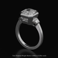4.80 Ct. White Sapphire Ring, Platinum 950 2