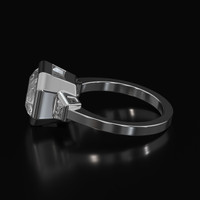 4.80 Ct. White Sapphire Ring, Platinum 950 4