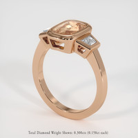 2.08 Ct. Peach Sapphire Ring, 14K Rose Gold 2
