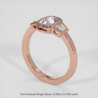 1.08 Ct. Purple Sapphire Ring, 14K Rose Gold 2