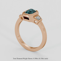 1.58 Ct. Greenish Blue Sapphire Ring, 14K Rose Gold 2