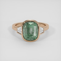 5.92 Ct. Green Sapphire Ring, 14K Rose Gold 1