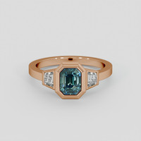 1.58 Ct. Greenish Blue Sapphire Ring, 18K Rose Gold 1