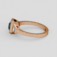 1.58 Ct. Greenish Blue Sapphire Ring, 18K Rose Gold 4
