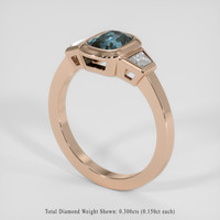 1.11 Ct. Greenish Blue Sapphire Ring, 18K Rose Gold 2