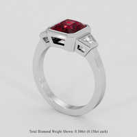2.41 Ct. Red Garnet Ring, Silver 2