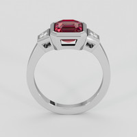 2.41 Ct. Red Garnet Ring, Silver 3