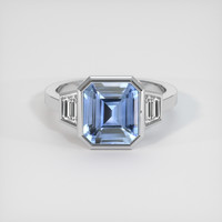 4.06 Ct. Blue Sapphire Ring, 10K White Gold 1