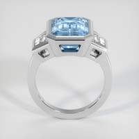 7.61 Ct. Blue Aquamarine Ring, 10K White Gold 3
