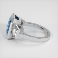 7.61 Ct. Blue Aquamarine Ring, 10K White Gold 4