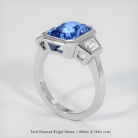 8.14 Ct. Bi Color Sapphire Ring, 10K White Gold 2