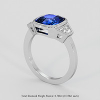 5.01 Ct. Blue Sapphire Ring, 10K White Gold 2