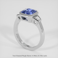 3.02 Ct. Blue Sapphire Ring, 14K White Gold 2
