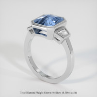 4.06 Ct. Sapphire Ring, 14K White Gold 2