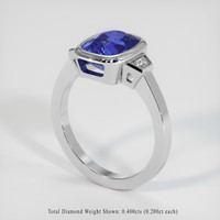 3.54 Ct. Blue Sapphire Ring, 14K White Gold 2