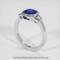 2.41 Ct. Blue Sapphire Ring, 14K White Gold 2