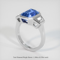 9.97 Ct. Blue Sapphire Ring, 14K White Gold 2