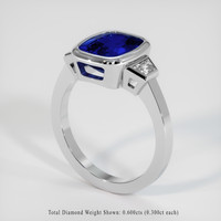 4.08 Ct. Sapphire Ring, 14K White Gold 2