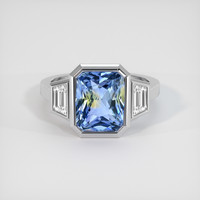 8.14 Ct. Bi Color Sapphire Ring, 14K White Gold 1