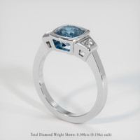 1.59 Ct. Greenish Blue Sapphire Ring, 14K White Gold 2