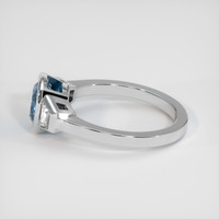 1.59 Ct. Greenish Blue Sapphire Ring, 14K White Gold 4