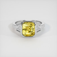 3.21 Ct. Sapphire Ring, 14K White Gold 1