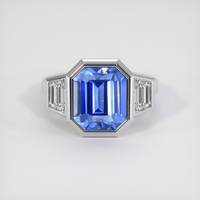 6.67 Ct. Blue Sapphire Ring, 14K White Gold 1